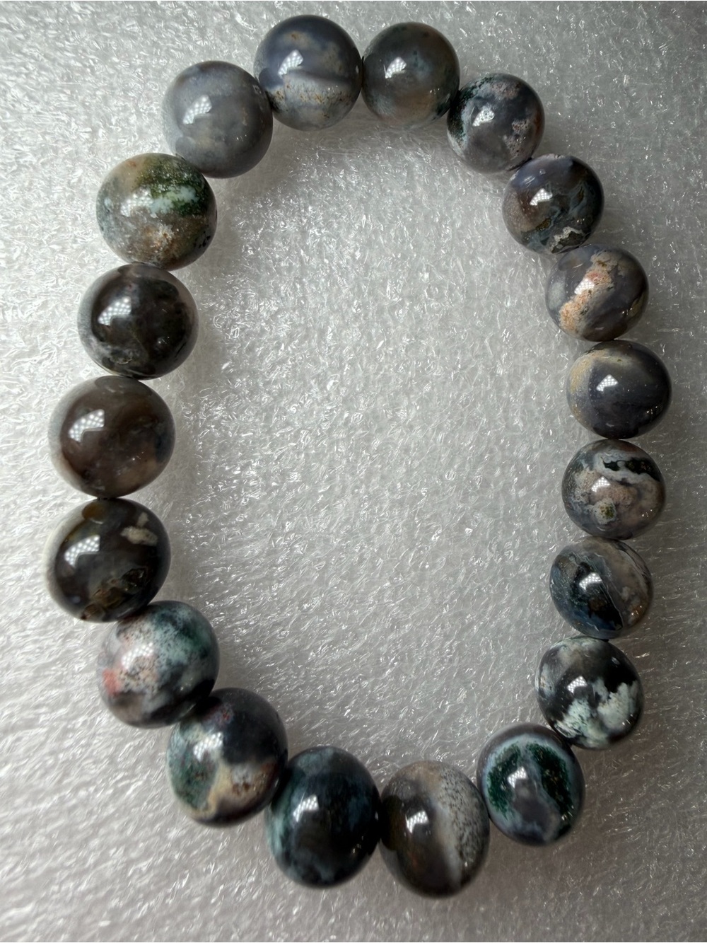 Rare 10MM Black Ocean Jasper Natural Crystal Bracelet